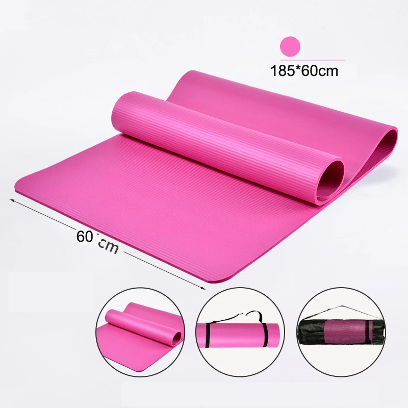 2 Colors 185*60*1cm Exercise Pad Thick Multifunction Yoga Mat 10mm Anti-skid Yoga Mat Nonslip Gym Pilate EVA Yoga Mat Fitness