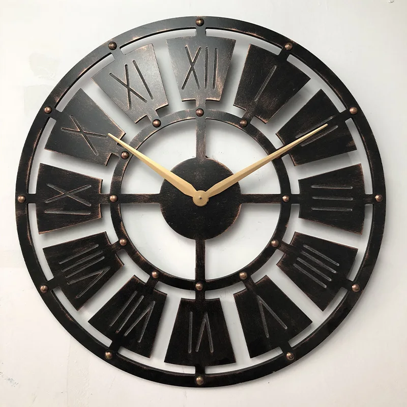 

60cm European Personality Creative Clock Round Wall Clock Modern Design Living Room Cafe Home Mute Decorative Quartz Clock