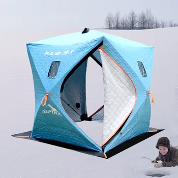 

Ice fishing 3-4 person 3 layer cotton warm winter snow use in winter hiking hunting outdoor camping large space ice fishing tent