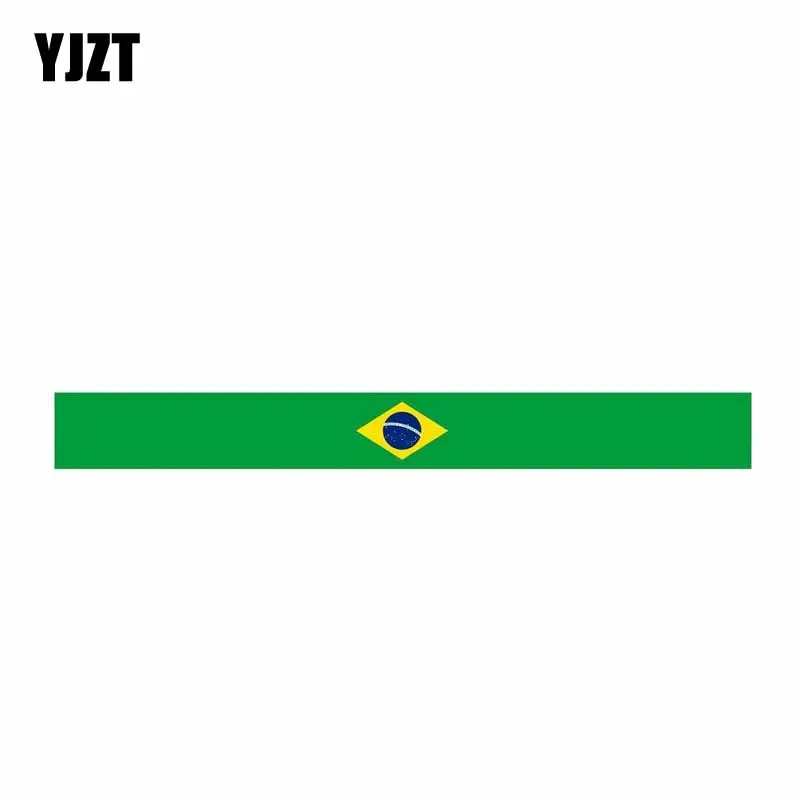

YJZT 15.7CM*1.7CM Funny Brazil Flag Car Sticker Personality Motorcycle Helmet Decal 6-0576