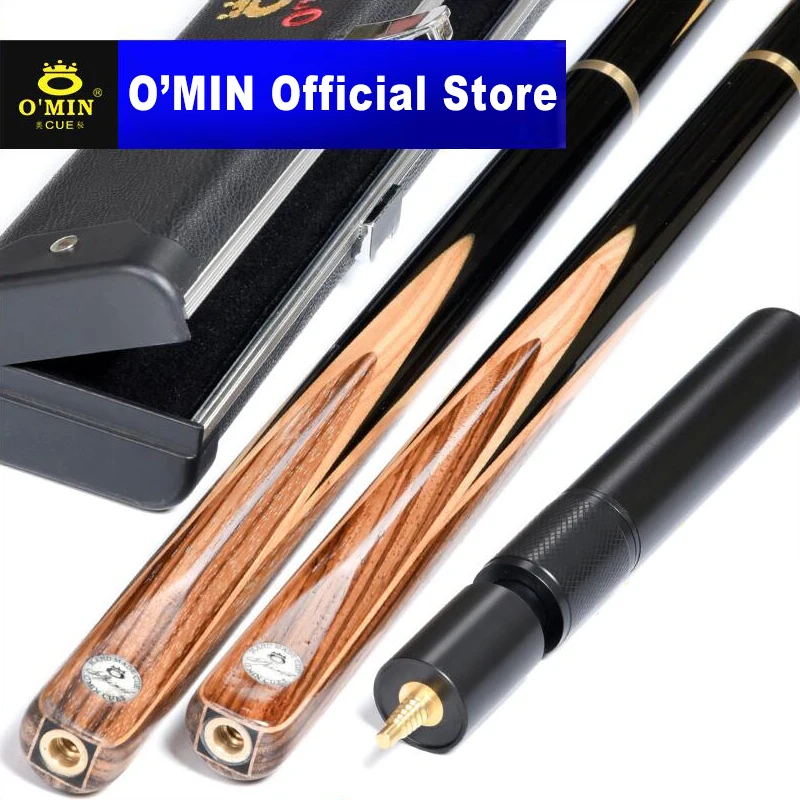 Excellent Handmade O'MIN SPIRIT 3/4 Piece Snooker Cue Kit with Case