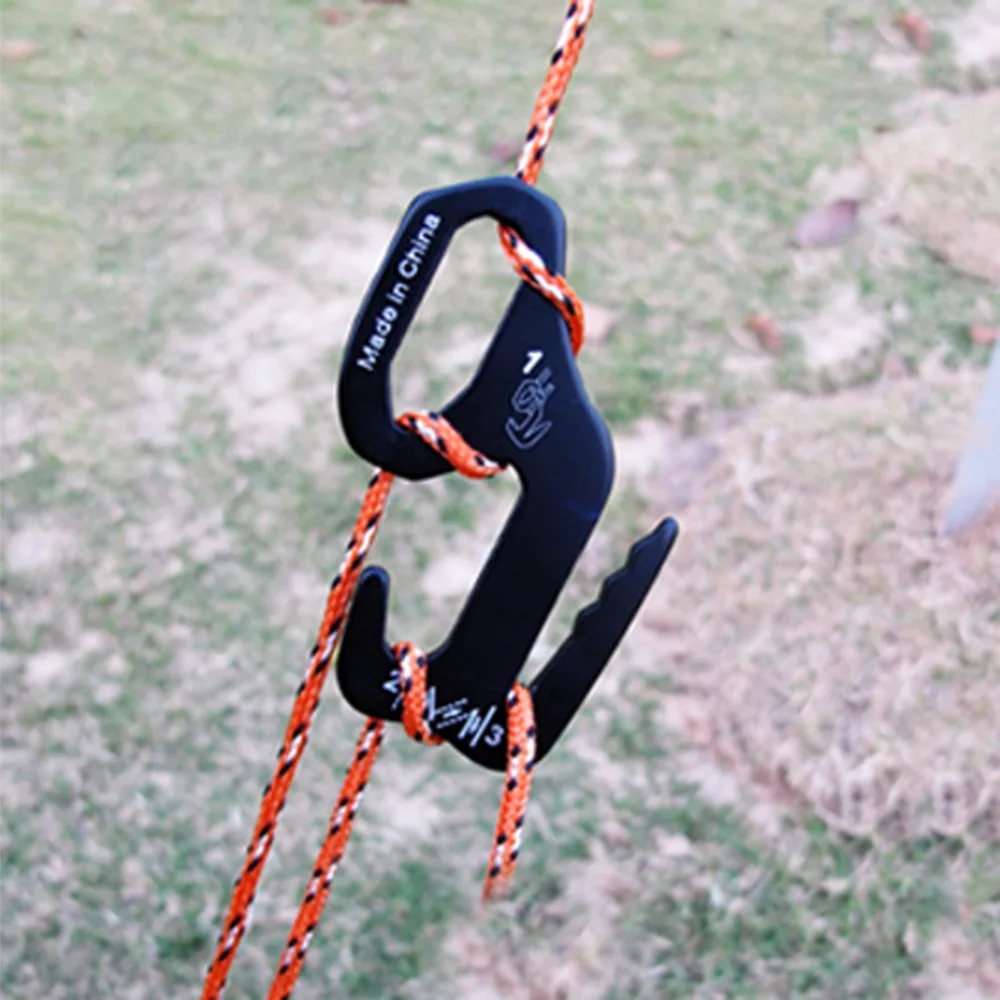 2017 New 9 Shape Rope Tightener Tie Down Strap Tool Camping Tent Rope Buckle free shippingin