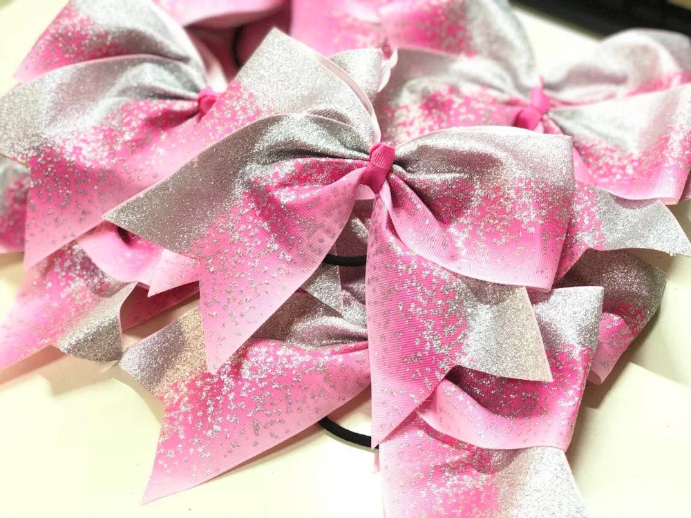 المهنية المشجع hairbow الهتاف الانحناء فتاة التدرج 4 ألوان 15*17 سنتيمتر 3 أجزاء/وحدة