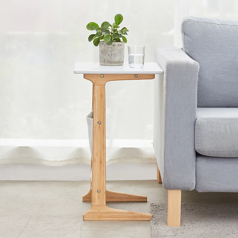 ZEN'S BAMBOO Sofa End Table White Coffee Table for Living Room Night Table for Bedroom Accent Furniture ZEN'S BAMBOO Sofa End Table White Coffee Table for Living Room Night Table for Bedroom Accent Furniture