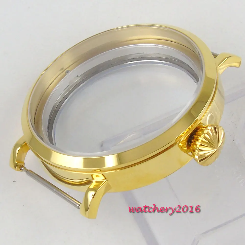 Parnis 46mm Polished stainless steel case fit eta 6498 6497 ST 3600 movement 
