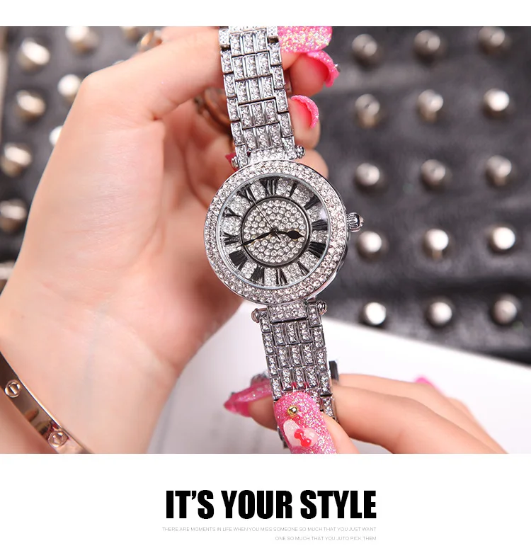 

2019LGXIGE TOP Luxury Brand Watches Quartz Watches Roman Numerals Female Wrist Watch gold rhinestone Girl Clock Relogio Feminino