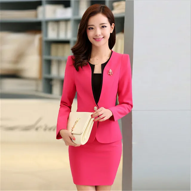 3xl women skirt suits candy color women business suits office