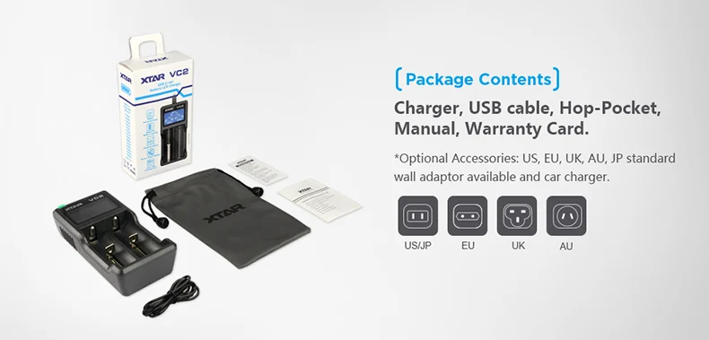 XTAR 18650 зарядное устройство/VC2 VC4 lcd USB зарядное устройство/QC3.0 Быстрая зарядка VC4S SC2/VC2S PB2 18650 зарядное устройство