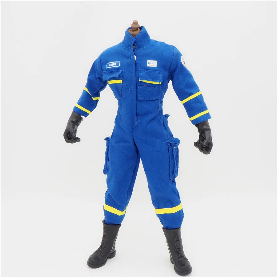 1/6 Scale Uniforms Coverall Jacket OutFit EMT Jumpsuit For 12" Male
