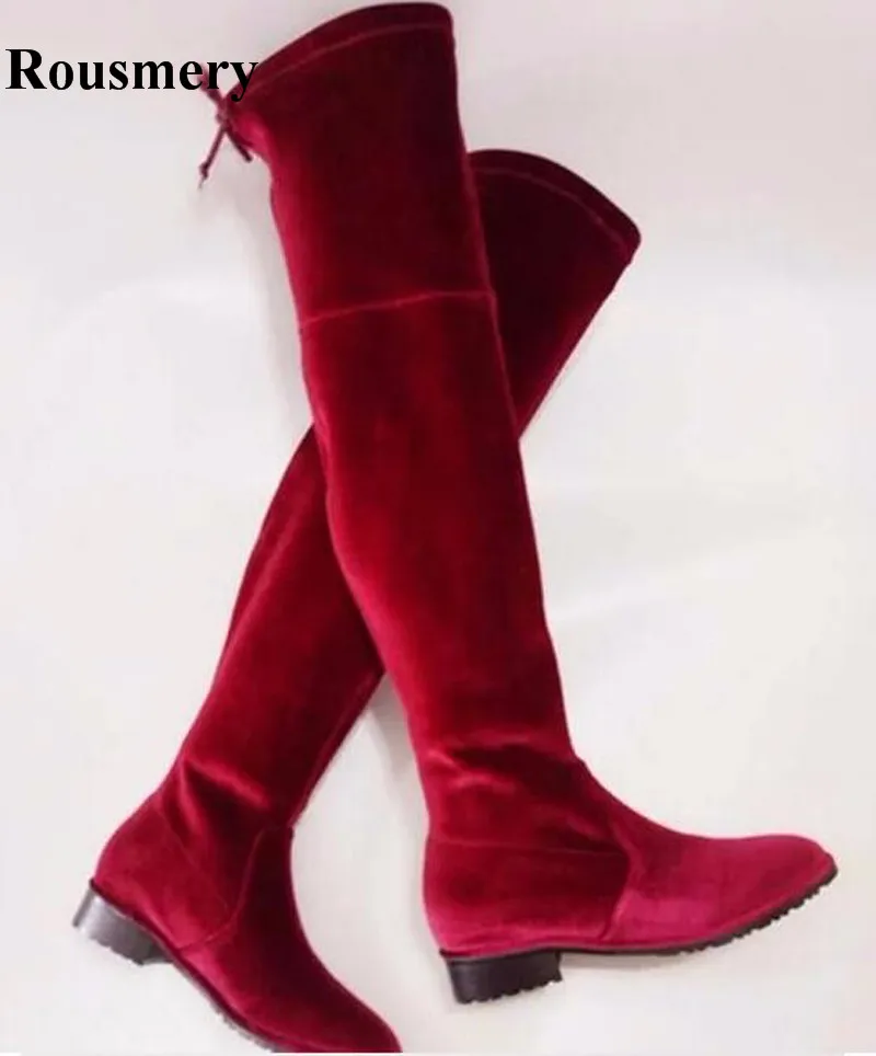 red long flat boots