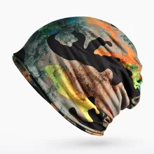 Унисекс Для мужчин Для женщин Головные уборы Skullies Beanies turban Шапки цифровой печати камуфляж Кепка с рисунком-граффити наружная теплая шляпа шарф двойной Применение Головные уборы