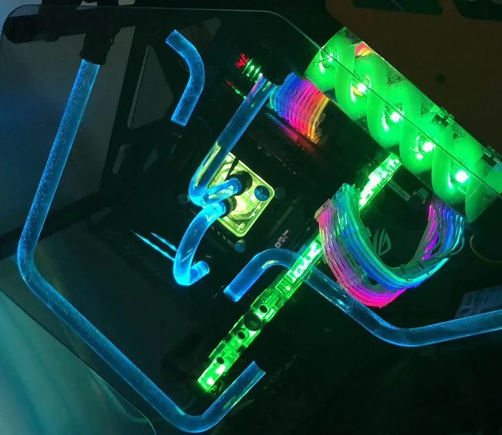 Bykski Черно серебристые фитинги G1/4 &quot14 мм с жесткой трубкой RGB адаптер водяного