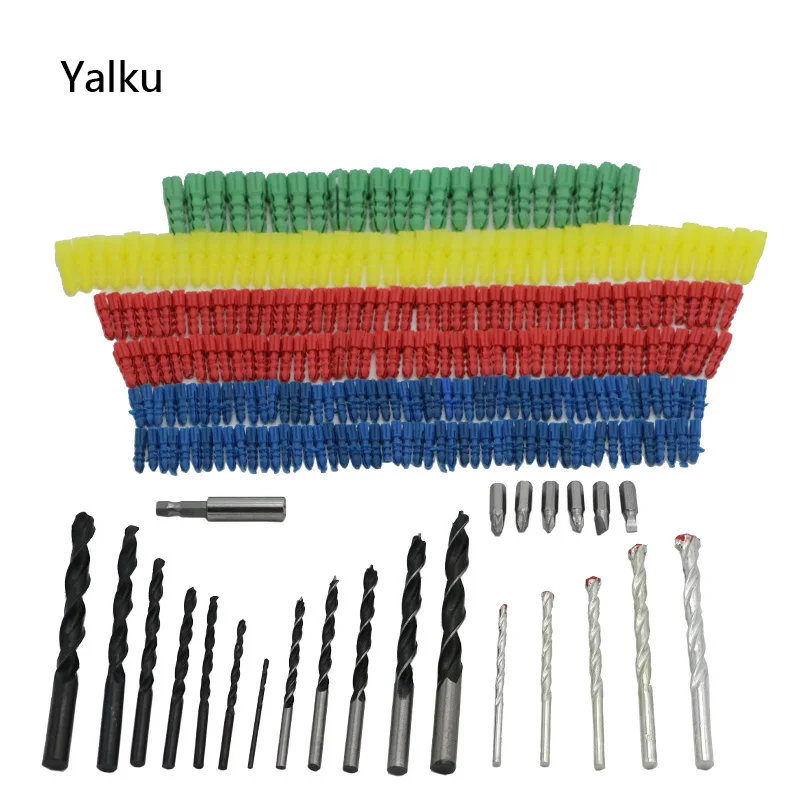 Yalku 300pcs Twist Drill Expansion Screwdriver Wood Mini Drill Bit Set
