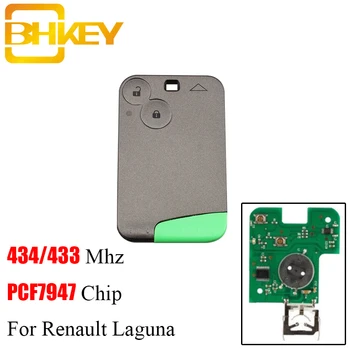 

BHKEY 5pcs/lot 2Buttons Smart Remote Key Keyless Fob PCF7947 Chip 433Mhz for Renault Laguna Espace Smart Card Remote
