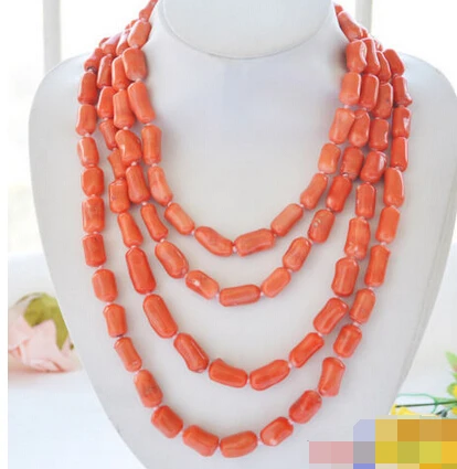 

FREE SHIPPING>>@> A906 Long Natural 85" 20mm pink cylinder coral necklace