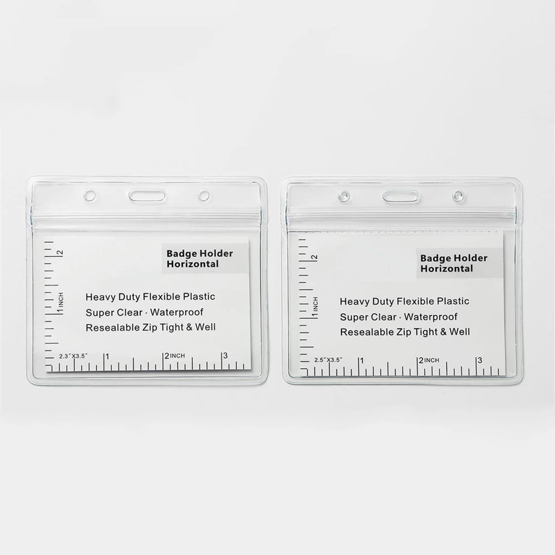 Пластиковые горизонтальные держатели для бейджа, 50 шт., прозрачные