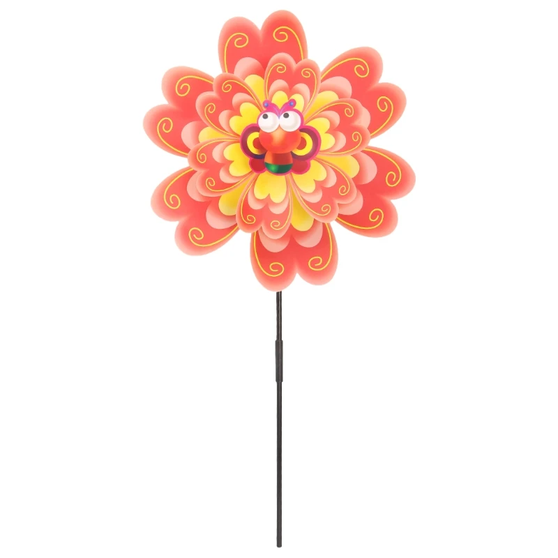 

2018 Double Layer Flower Windmill Wind Spinner Pinwheel Kids Toys Yard Garden Decor Oct23-C