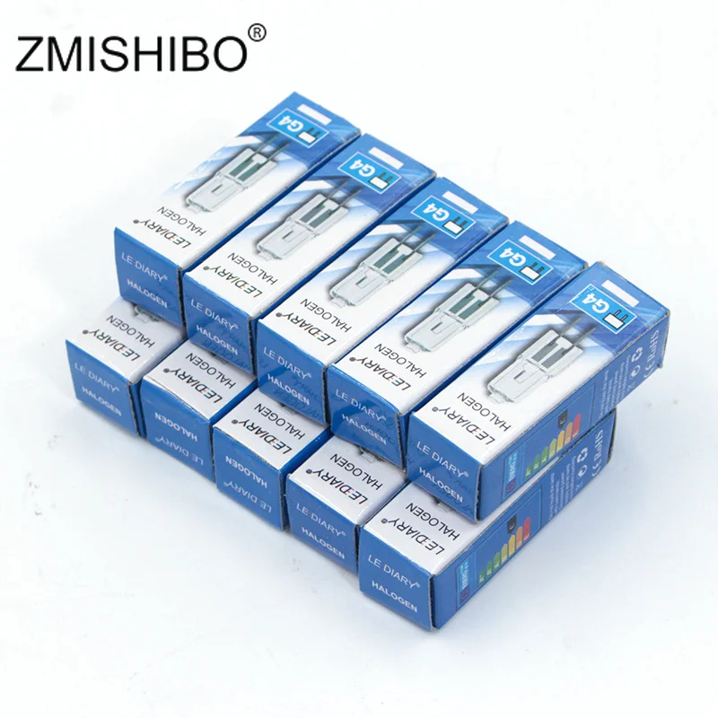 ZMISHIBO 20 шт. галогеновые лампы G4 AC/DC12V Тип JC высококачественные с регулируемой
