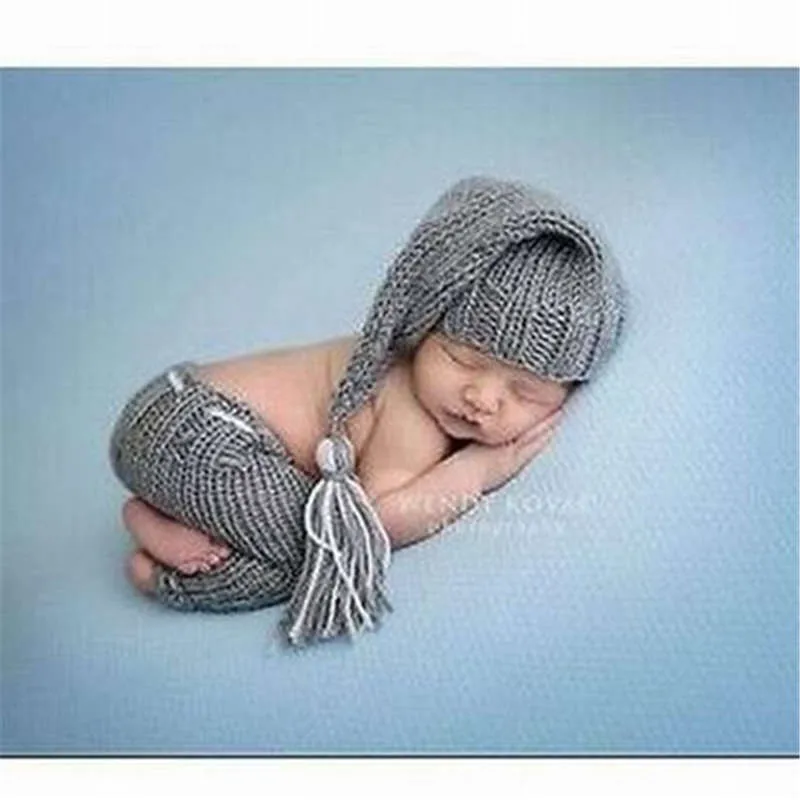 Одежда для малышей Интимные аксессуары для 0-6 monthself Фея Санта детский наряд для фотосессии крючком Вязание шерсть красный и малышей