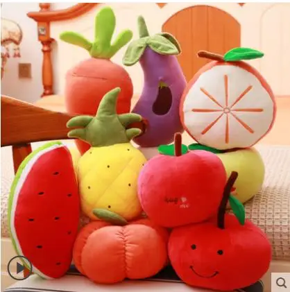 

Fruit Series Strawberry Banana Orange Apple Watermelon Carrot Cherry Plush Toy Vegetable Doll-116