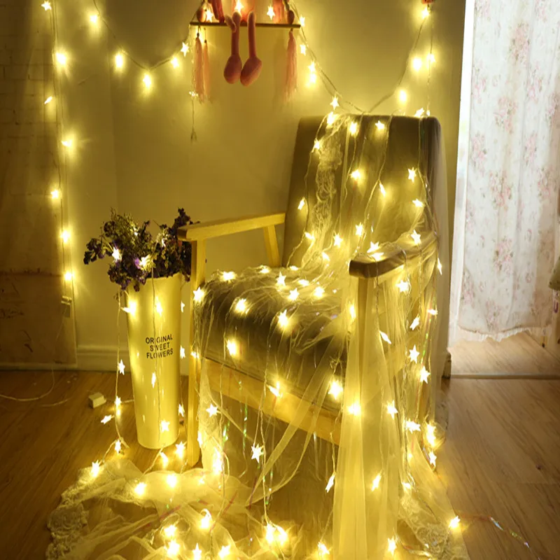 

3M 5M 10M Outdoor Star LED Garland Xmas LED String Light 5V 20 50 80 LED Fairy Lights for Christmas Tree Wedding Party Decor