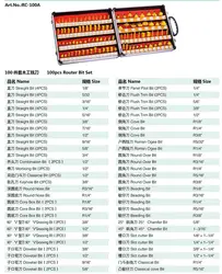 100 шт. 1/4 "хвостовик карбида вольфрама маршрутизатор Набор бит деревянные Деревообработка резак Обрезка нож Формирование фрезерные w/дерево
