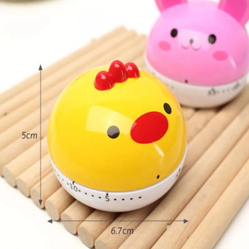 1pcs Lovely Alarm Timer Cartoon Animal Kitchen Mechanical Alarm Clock 60 Minutes Reminders Countdown Kitchen Cooking Tools (5)