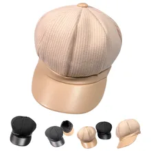 KLV 1 шт. шляпа для женщин и мужчин Осень Зима Повседневная однотонная облегающая Хлопковая шапочка вязаная шерстяная бейсболка наушники керлинг шапка z1008