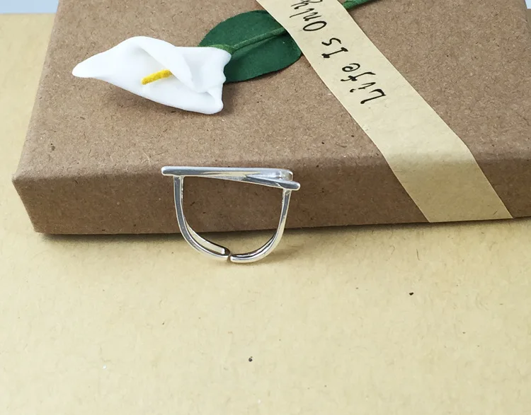 925 пробы серебряные кольца 925 геометрические открытые кольца ювелирные изделия anillo de plata anello
