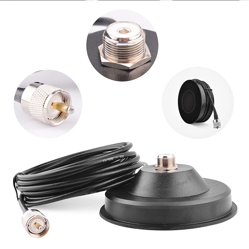 

SOCOTRAN B-56 Mobile Antenna Mount SO239 Base strong Magnet mount base w/ 5meter RG-58/U Coaxial Cable PL259 Connector