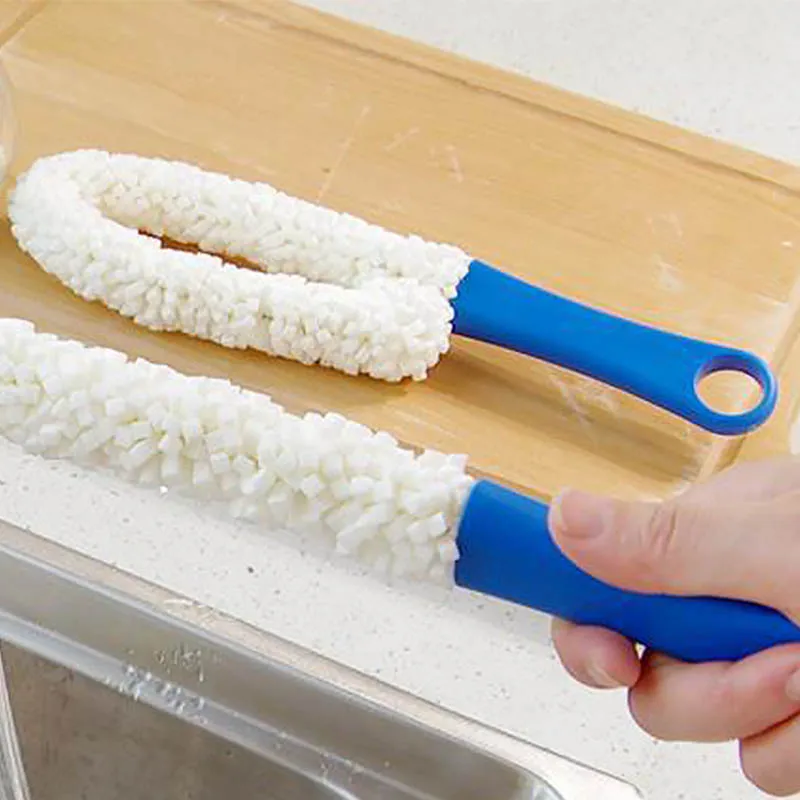 Long Cleaning Brush Foam Bottle Decanter Wine Glass Bar Kitchen Cleaner Flexible Multi function