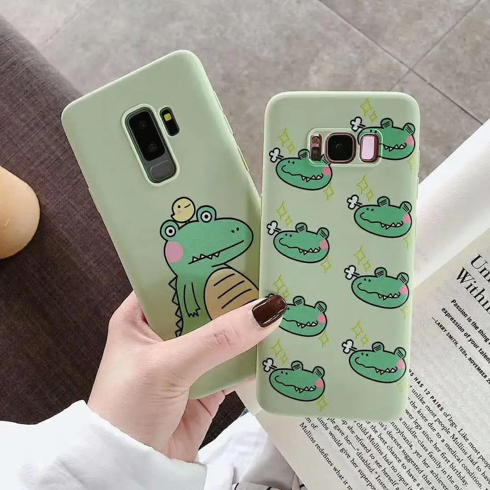 Чехол из ТПУ с милым динозавром для Samsung Galaxy S10 Plus S9 S8 Note 9 8 силиконовый чехол