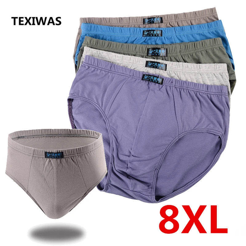 5pc/lot 100%Cotton underpants Cotton Shorts Size triangular men pants head high waist pants head large size