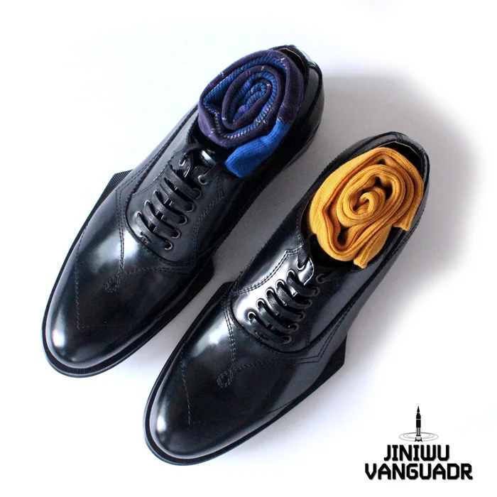 Drop shipping classic black lace up oxfords for men retro real genuine