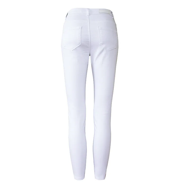 Office Lady High Waist White Jeans Women Top Quality Cotton Slim Elasticity Skinny Denim Leisure Simple Push Up Pantalon Femme cargo pants