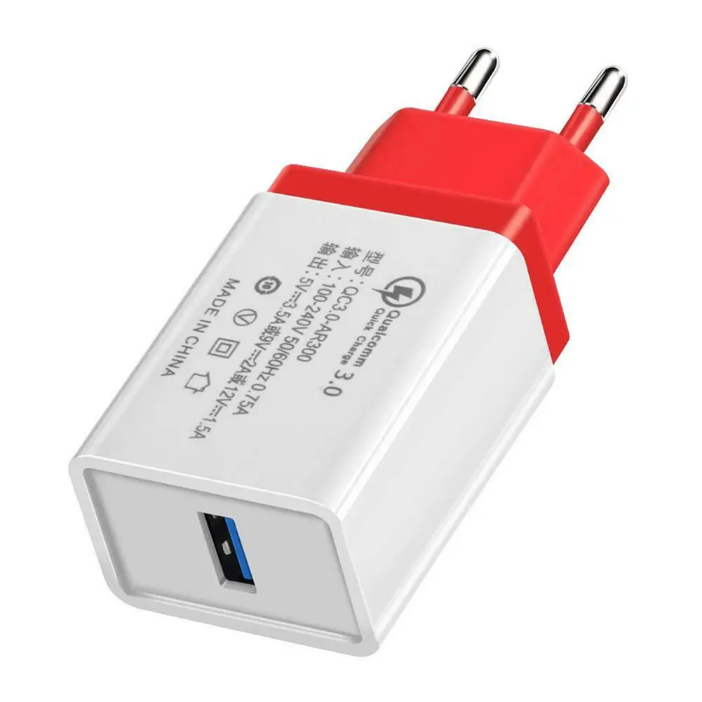 QC3.0 18 Вт зарядное устройство с одним разъемом USB разъем зарядное устройство для мобильного телефона iPhone samsung huawei Xiaomi