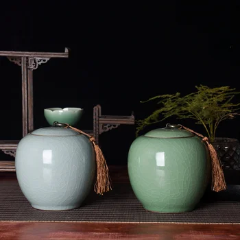 

Tea Container Food Storage Box Ceramic Jars For Spices Dry Fruit Tanks Sugar Bottles High CapacityGrains Sealed Pot Traditional