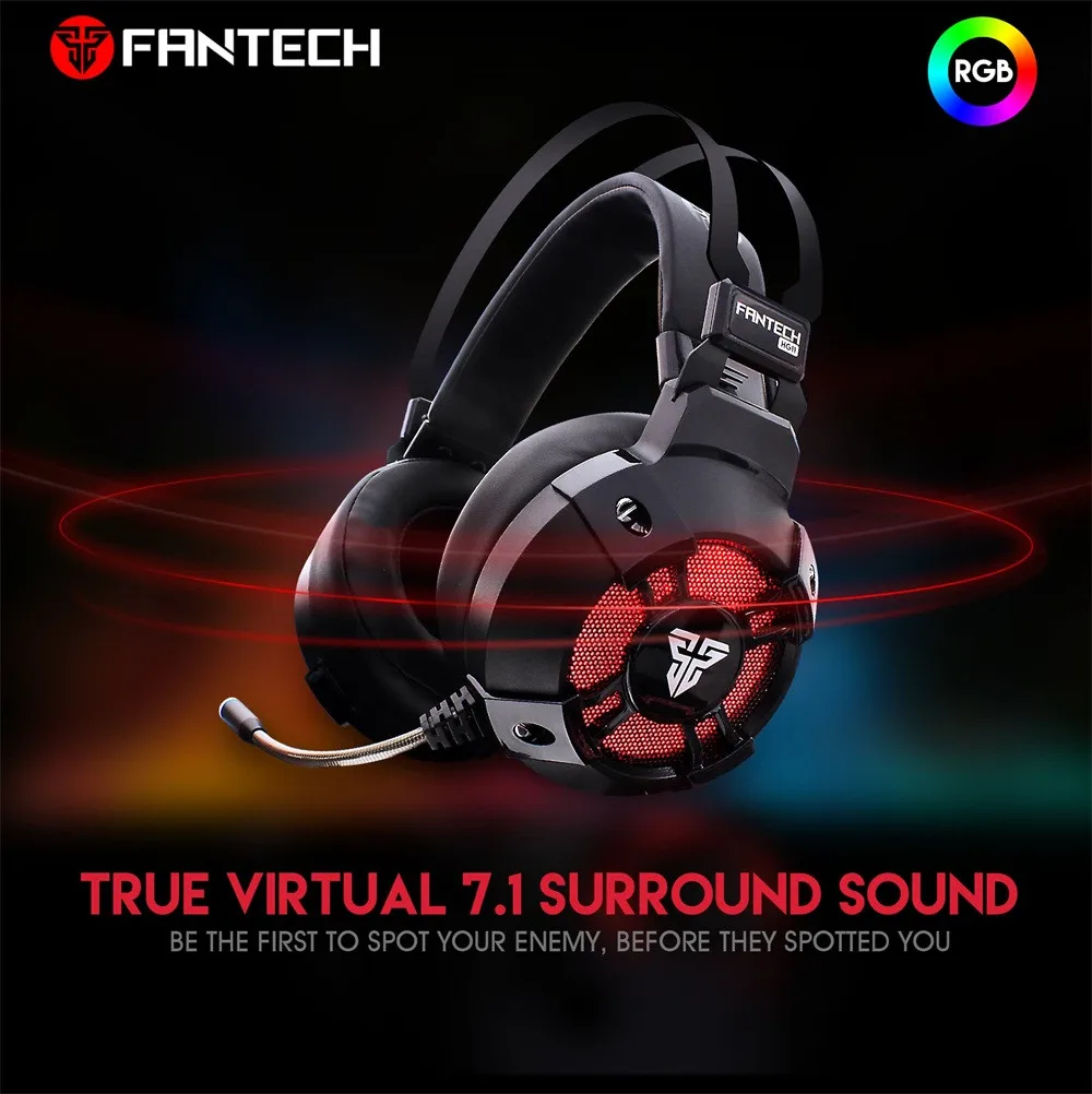 

Virtual 7.1 Channel Surround Sound Gaming Headset Stereo LED Headphones with Mic for Laptop PC Games Gamer