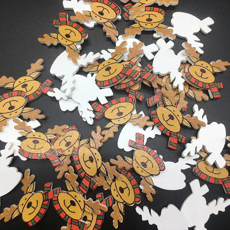 

XinDong Wood Sewing Button Scrapbooking Christmas Reindeer Pattern 29 x 22 mm,5 PCs 2019 new