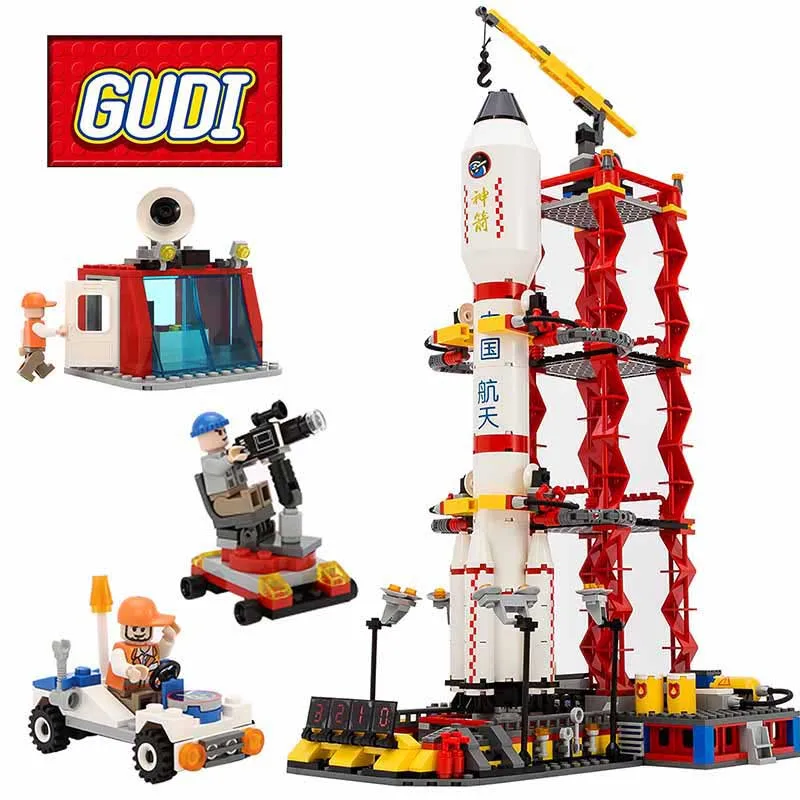 

GUDI Aerospace Building Blocks Enlighten Block Space Rocket Launch Center Bricks City Compatible Legoe Toys For Children