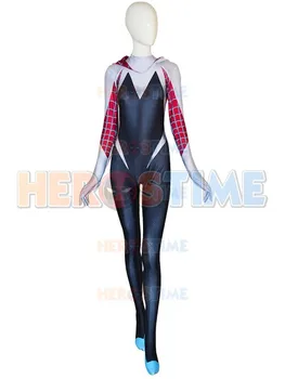 

Newest Spider Gwen Stacy Woman Cosplay Superhero Costume No Mask halloween costume for woman Custom Made