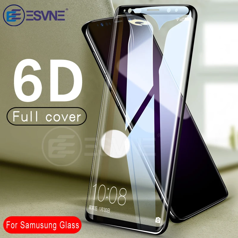 

ESVNE 6D Curved Edge 9H Protective Tempered Glass for Samsung Galaxy S8 S9 Plus Screen Protector For Samsung S6 S7 Edge Glass
