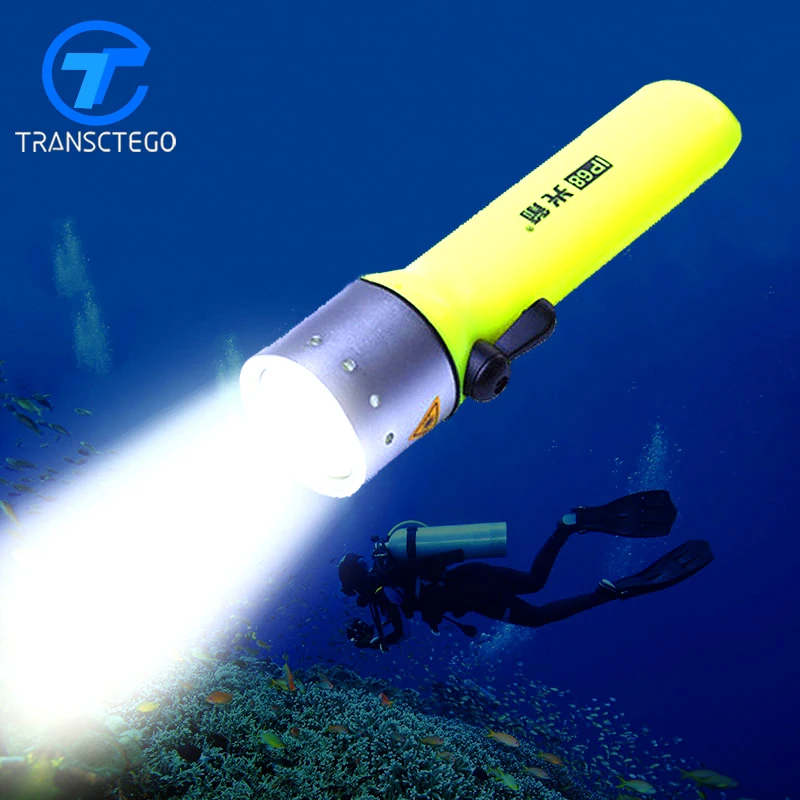 

Waterproof Super T6 LED flashlight Brightness White Light marine flash light underwater scuba Diving Flashlamp Free shipping