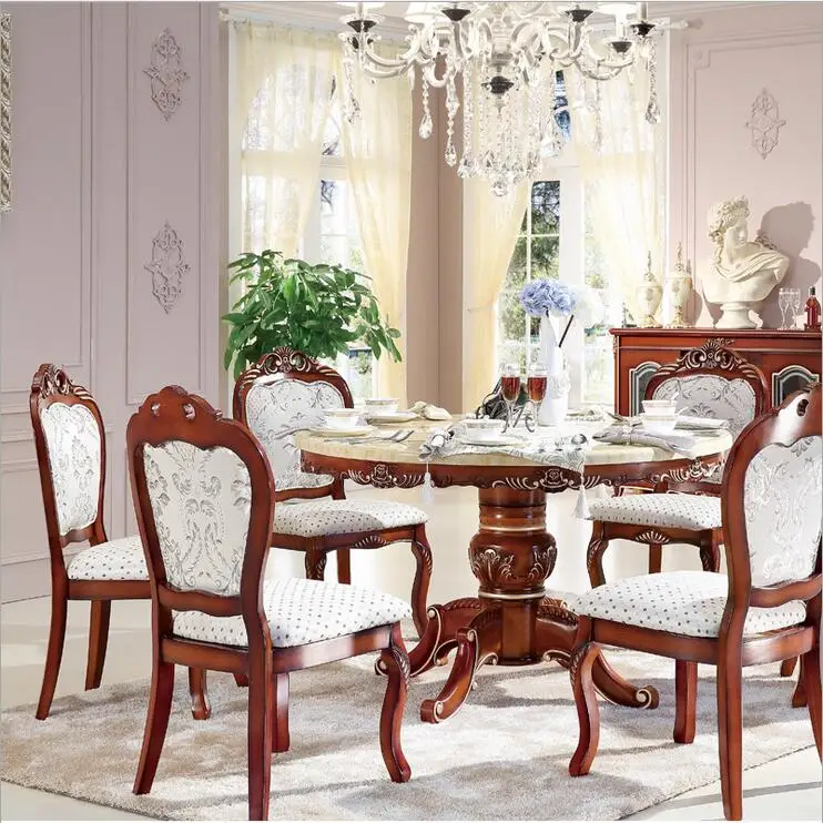 Style Italian Dining Table round Solid Wood Italy Style Luxury Dining Table set with6 chairs p10243 Style Italian Dining Table round Solid Wood Italy Style Luxury Dining Table set with6 chairs p10243