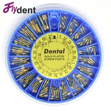 Poste à vis dentaire plaqué or, matériel dentaire pour outil de dentiste et dentisterie, 120 pièces