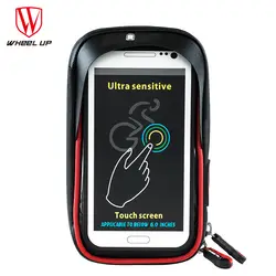 Колеса до велосипедов менее 6,0 дюймов мобильного телефона сумка дождь ТПУ сенсорный экран руль кронштейн MTB рамки навигации посылка