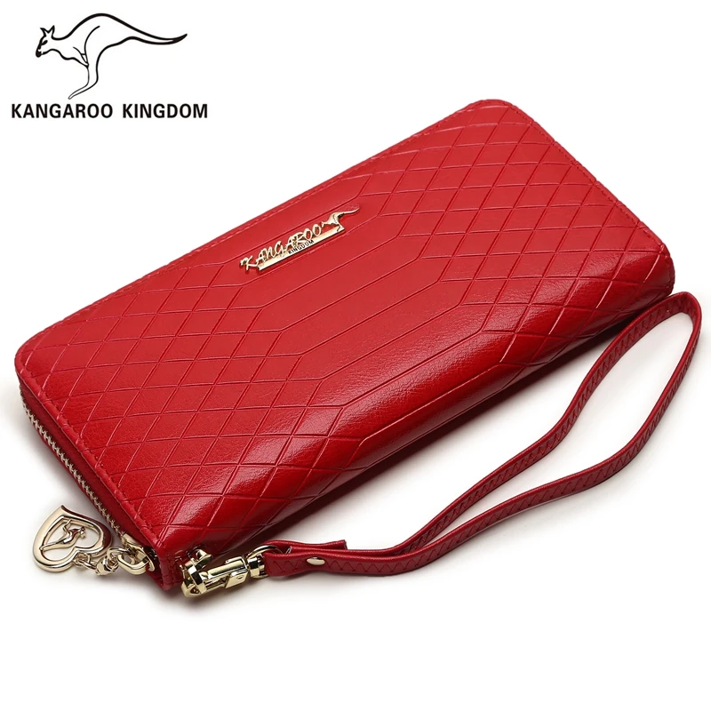 Kangaroo Kingdom Fashion Women font b Wallets b font Long Split Leather Ladies Clutch Purse Brand