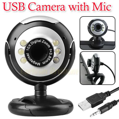 16MP USB камера с микрофоном 6 светодиодных ламп ночного видения для настольного ПК