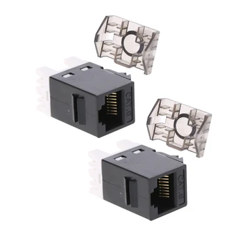 

2Pcs UTP CAT6 Network Module RJ45 Connector Cable Adapter Keystone Jack