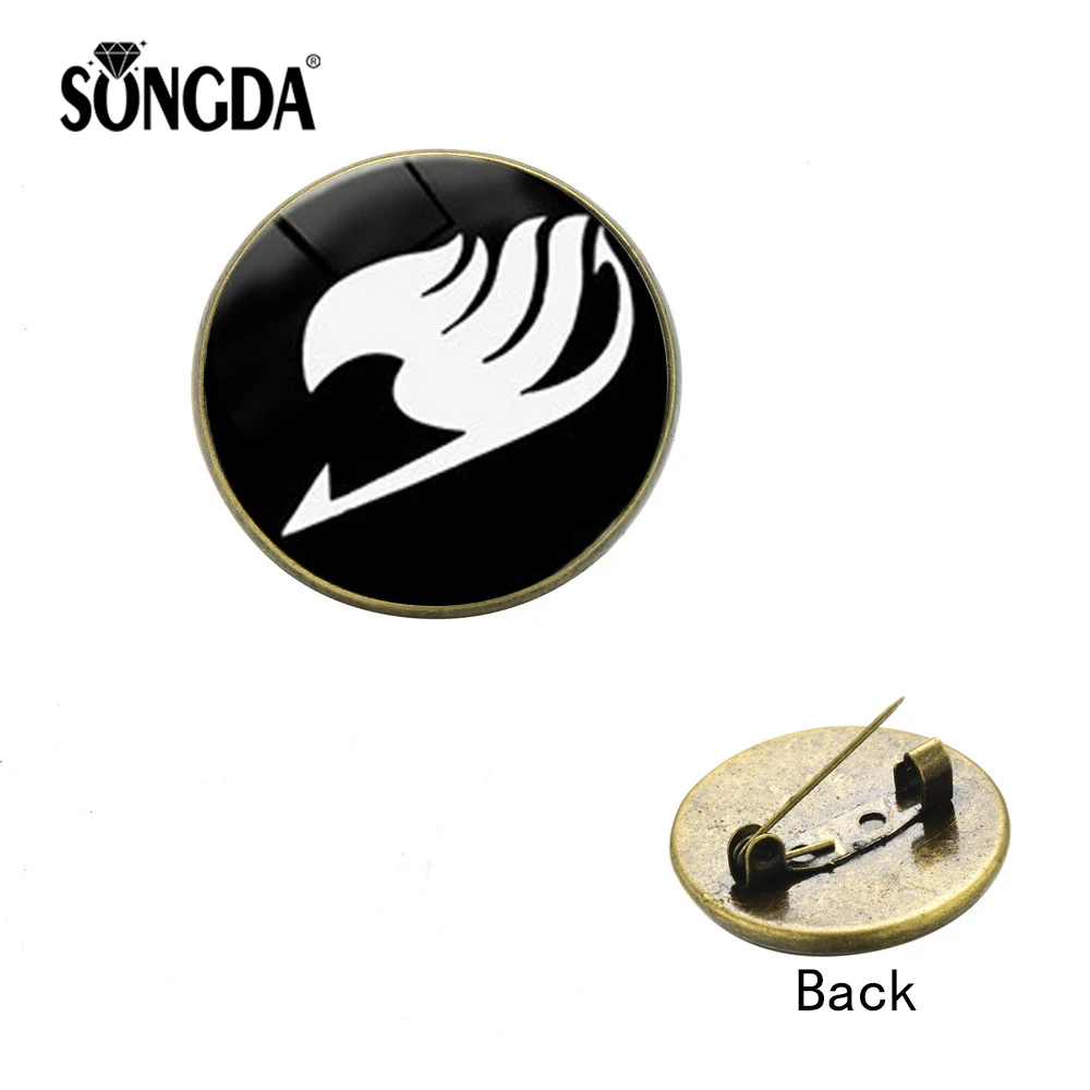 

SONGDA Fairy Tail Guild Lapel Pin Glass Photo Cabochon Anime Icons on The Backpack Cosplay Badges for Clothing Logo Collection